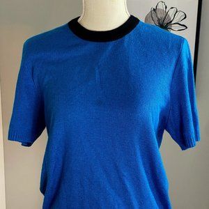 Mita Vintage Blue Cap Short Sleeve Sweater